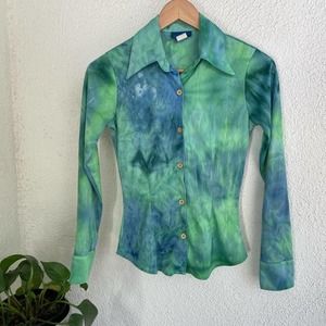 Vintage 90s blue green tie